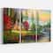 Designart - House in the forest - Landscapes Painting Print on Wrapped Canvas set